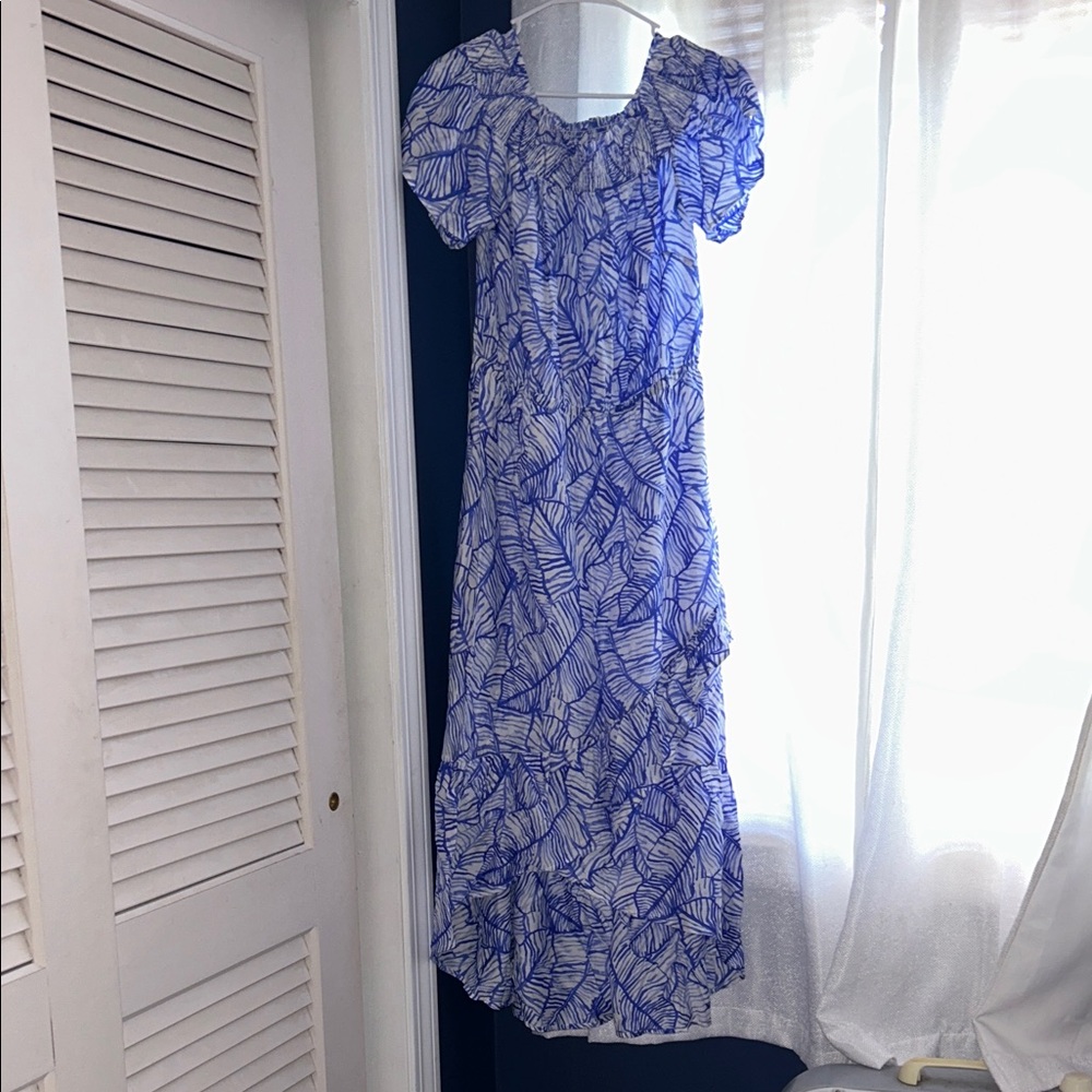 Vineyard Vines Blue and White High Low Dress
